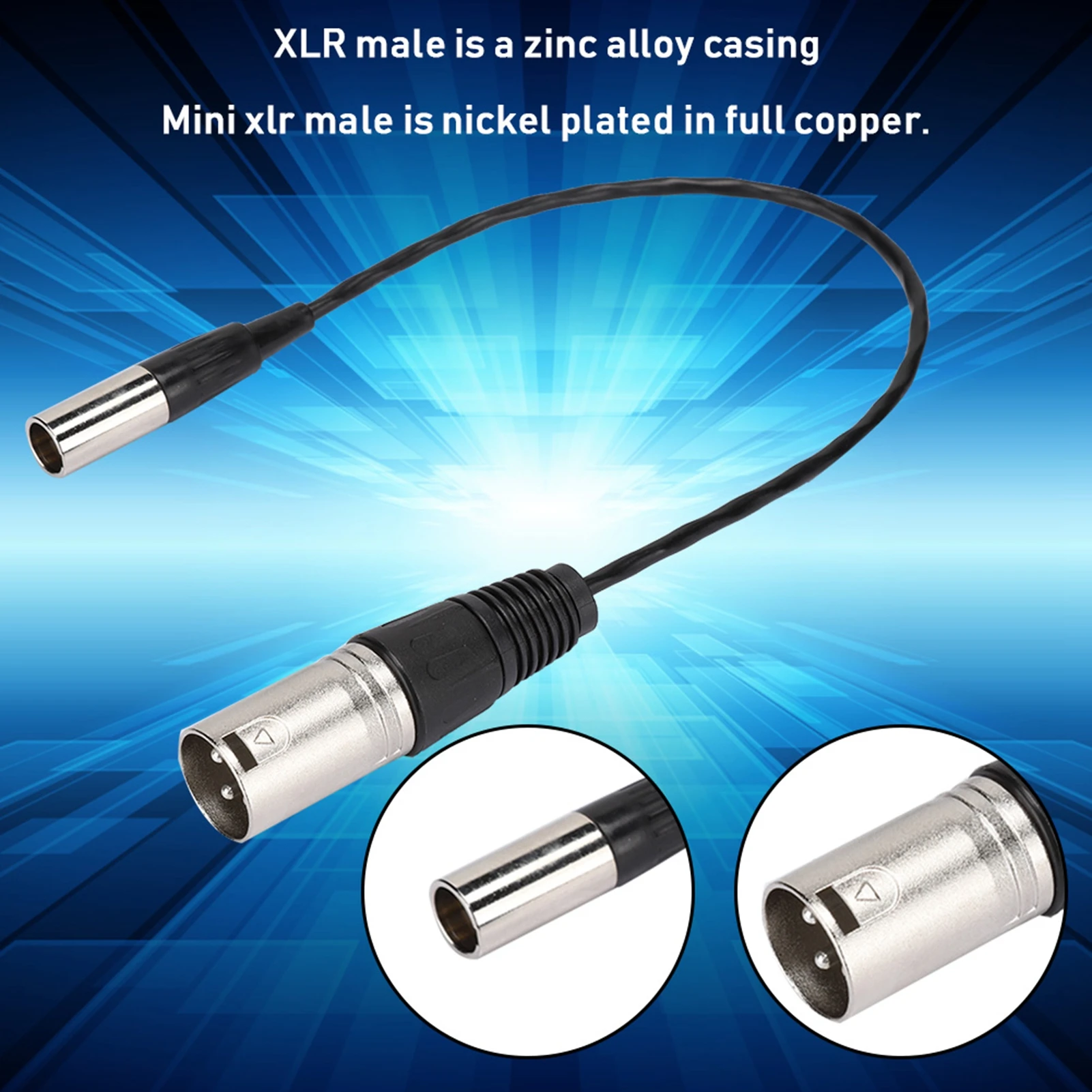 Audio Cable for Camera Microphone Cable Mini XLR 3PIN Male to for Canon Audio Cable for Transfering Camera Microphone Interface