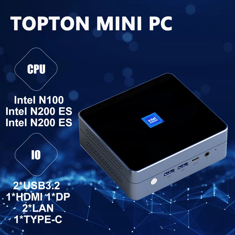 

Мини-компьютер AI, Intel i3 N305 N200 ES N100 12-го поколения, 32 ГБ DDR5 RAM PCIe 3,0 SSD, Windows 11 Pro Mini Desktop WiFi 6E
