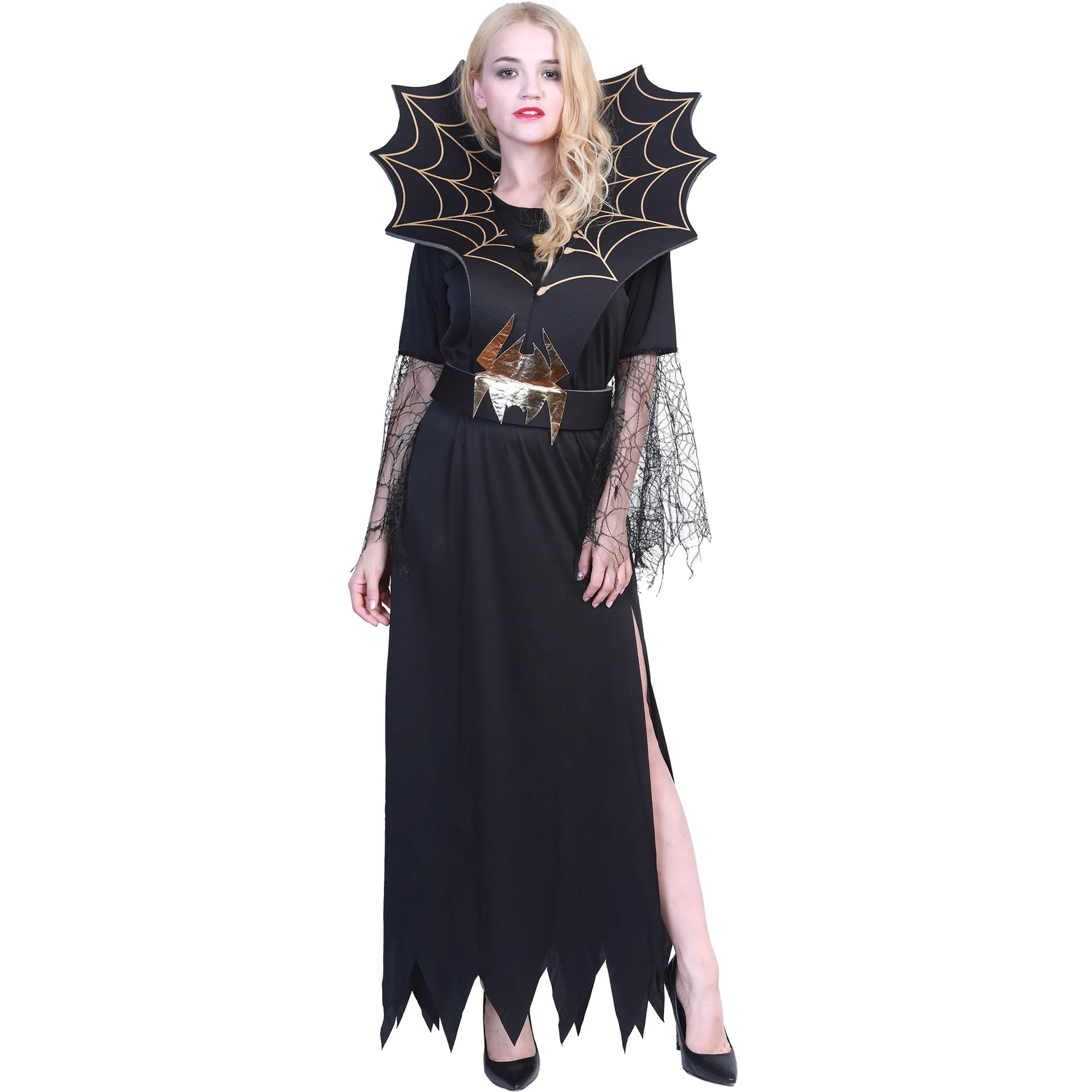 

Halloween Costumes for Women Spider Witch Cosplay Costumes Stage Performance Costume Elegant Dress Robe Sexy Split Dresses 코스프레