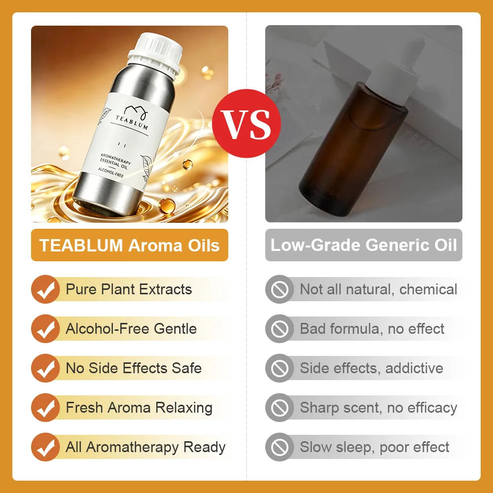 TEABLUM 500ML Aromatic Hotel Essential Oil Hotels Home Air Freshener Pure Plant Essential Oil Alcohol Free for Electric Diffuser 5