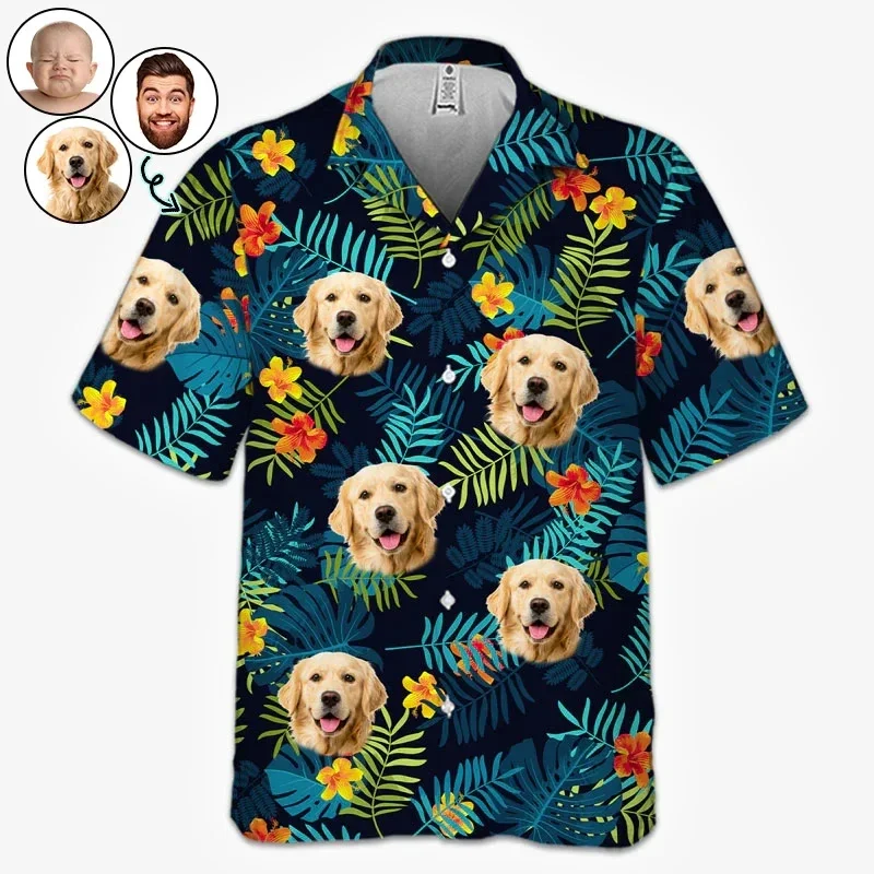 Photo Beach Shirts For Men Women Family Personalized Face Hawaiian Shirt Gift For Family Pet Owners Pet Lovers