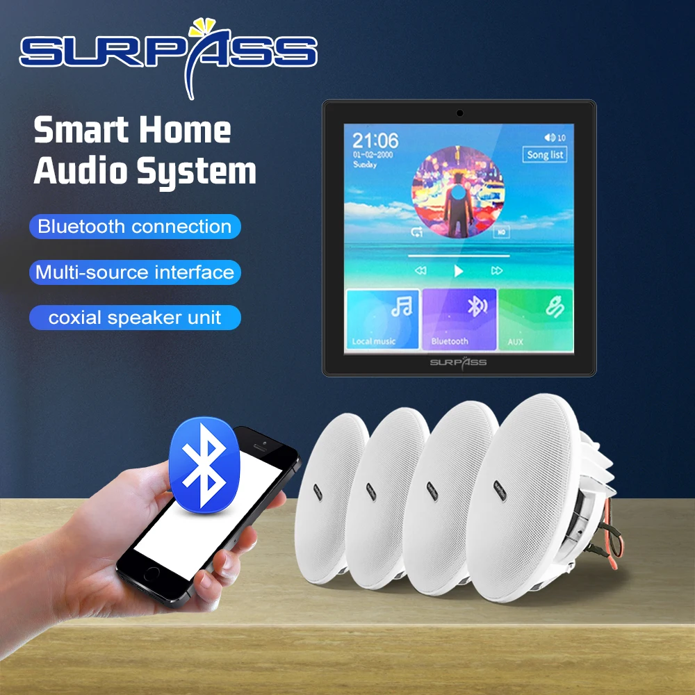 Audio Wall Mount Amplifiers FM USB SD AUX Music Player WIFI Blue-tooth Digital Stereo Home Theater System