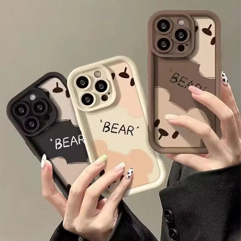 Cartoon Funny Bear Case Per Infinix Zero 30 5G Hot 30I 40 10 20 Play Note 30 Pro Smart 8 7 Tecno Spark 10 Cover Silicone Capa