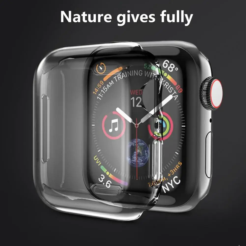 

Protective Case Full Coverage Scratch Resistant TPU Smart Watch Transparent Protector for iWatch Series 7 2021 41/45mm