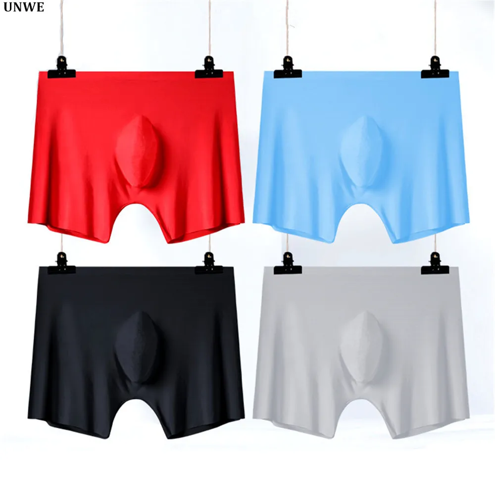 Thin Silk Boxers Mens Summer Underwear Translucent Mens Plus Size