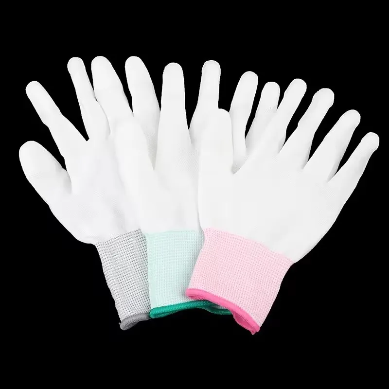 12pairs Antistatic Gloves Anti Static ESD Electronic Working Glove Pu Coated Palm Coated Finger Antiskid for Finger Protection