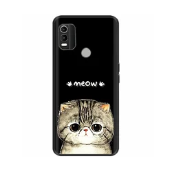 Luxury Painted Black Silicone Soft Phone Case - Stylish Protective Back Cover for Nokia C21 (00019)