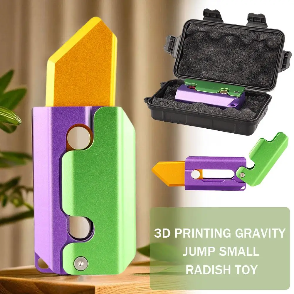 

Metal 3d Printing Gravity Jump Small Radish Knife Mini Model Student Prize Pendant Decompression Toy Gift For Boys Q0c5