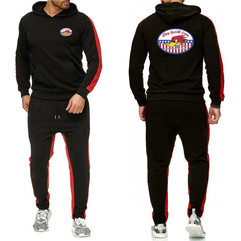 Mens Casual Hoodies Sweatpants Sets Autumn Fashion Pullover