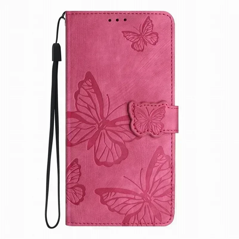 Charming Butterfly Design Phone Wallet Case - Stylish and Protective Cover
