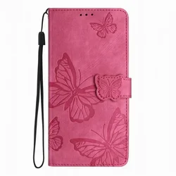 Charming Butterfly Design Phone Wallet Case - Stylish and Protective Cover for ZTE Axon 40 Pro (Rose DD)