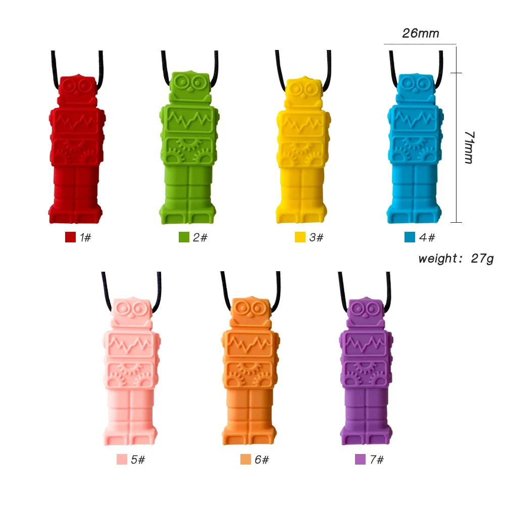 Baby Silicone Teether Kids Chew Necklace Sensory Chewy Pendant Oral Motor Toys Therapy Tools for Autism ADHD chidren's goods 4