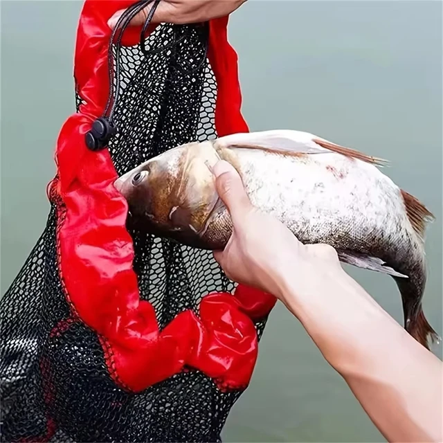 Portable Collapsible Fishing Mesh Bag Thickening Live Fish Net with Bundle Mouth for Outdoor Traps Fishing Crayfish/Shrimp/Eels 3