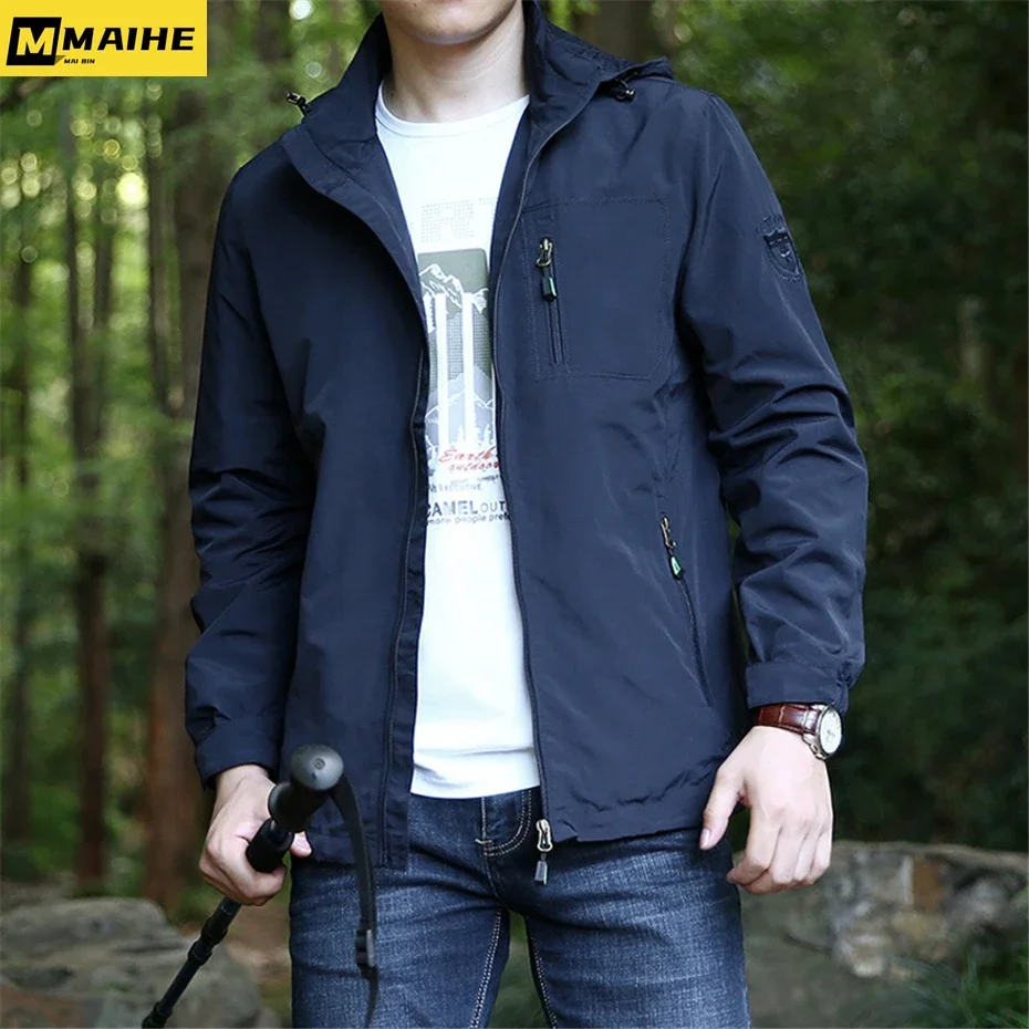 Outdoor Jacket Men Waterproof Jacket Coat Fashion Casual army green Camping Jackets Male Outerwear Green Windbreaker Big Size 5X