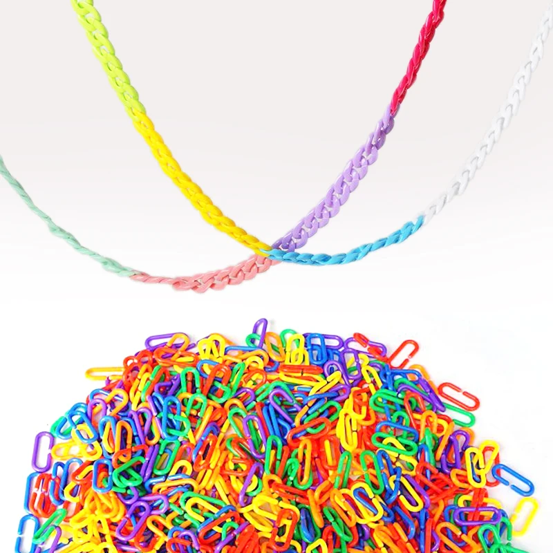 100PCS Bird Toy Parrot Accessories for Birds Cage Accessories Habitat Decorations Link C-Clips Hooks Collares Necklaces