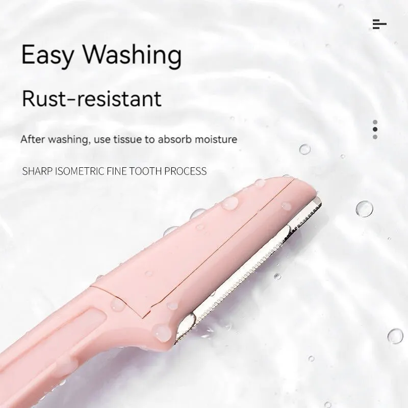 안전한 접이식 눈썹 면도기, 스테인레스 스틸 블레이드, 미용 도구, 휴대용 의상, 무작위 색상, 3 개