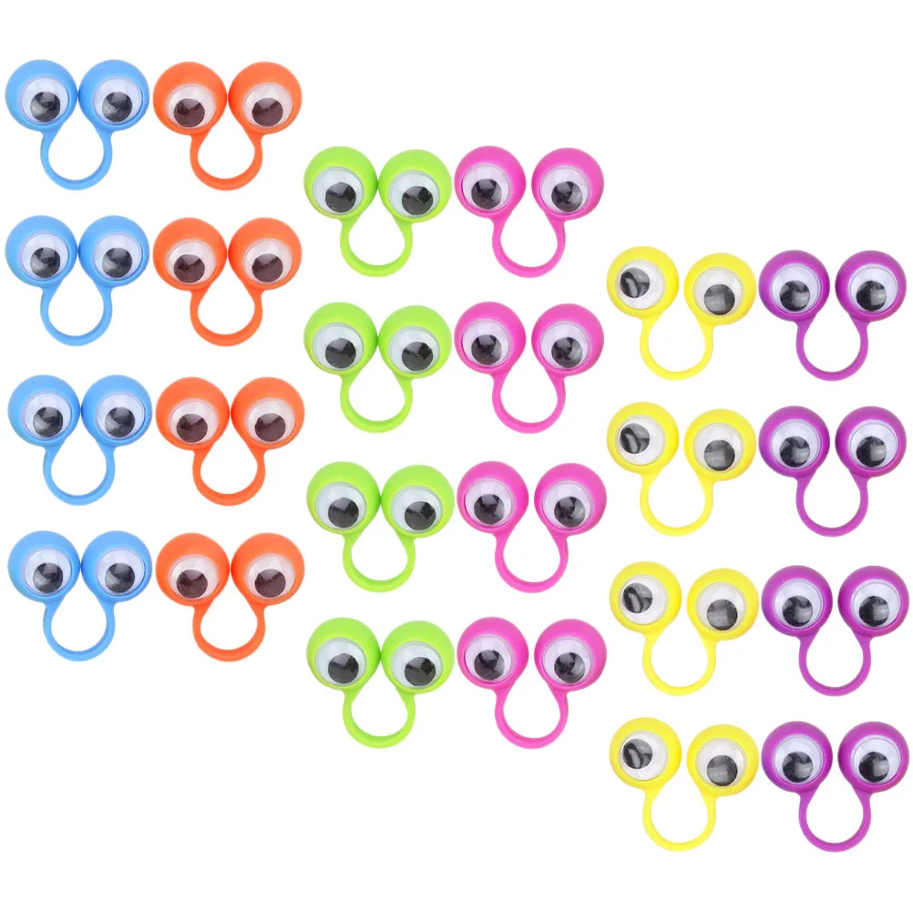 24Pcs Eye Finger Puppets Eyeball Rings Kids Toy Plastic Puppet Party Favor Educational Play Set Improves Bonding Creativity
