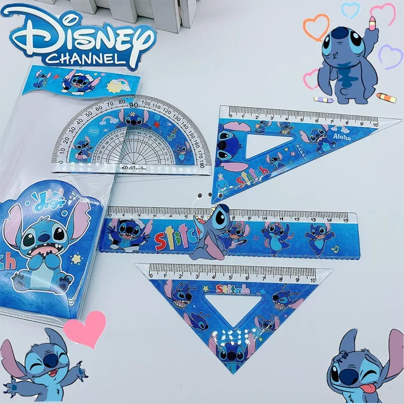 Ruler Set 1Set For Student Study Stationery Triangle Protractor MINISO Stitch