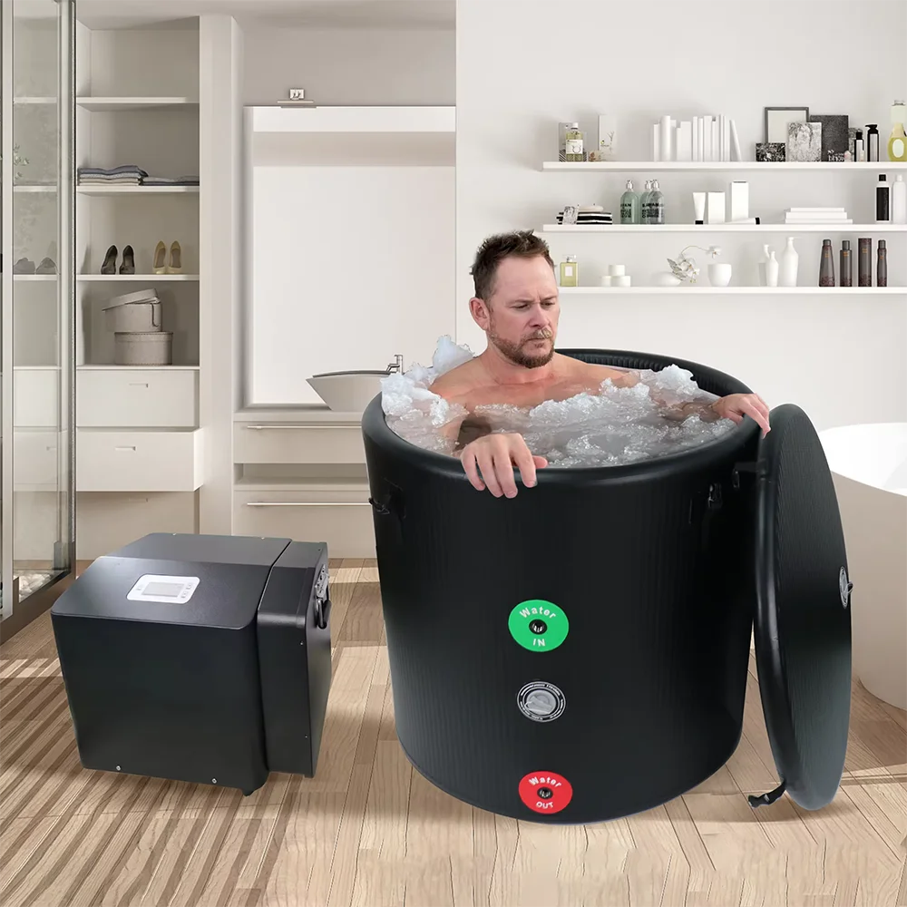 Pro Elite Recovery 90cm Ice Pod Ice Bath Therapy Inflatable DWF Cold Plunge Tub With 03Hp Water Chiller For Athletes