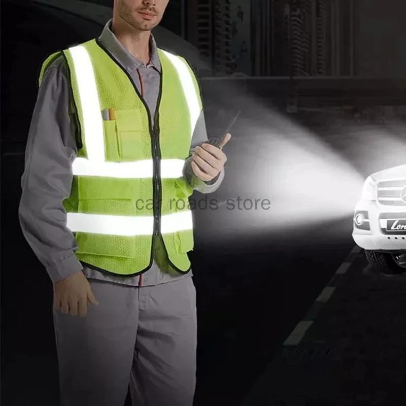 Reflective Safety Vest High Visibility XXXL Security Protection Working Vest Motorcycle Jacket Waistcoat Summer