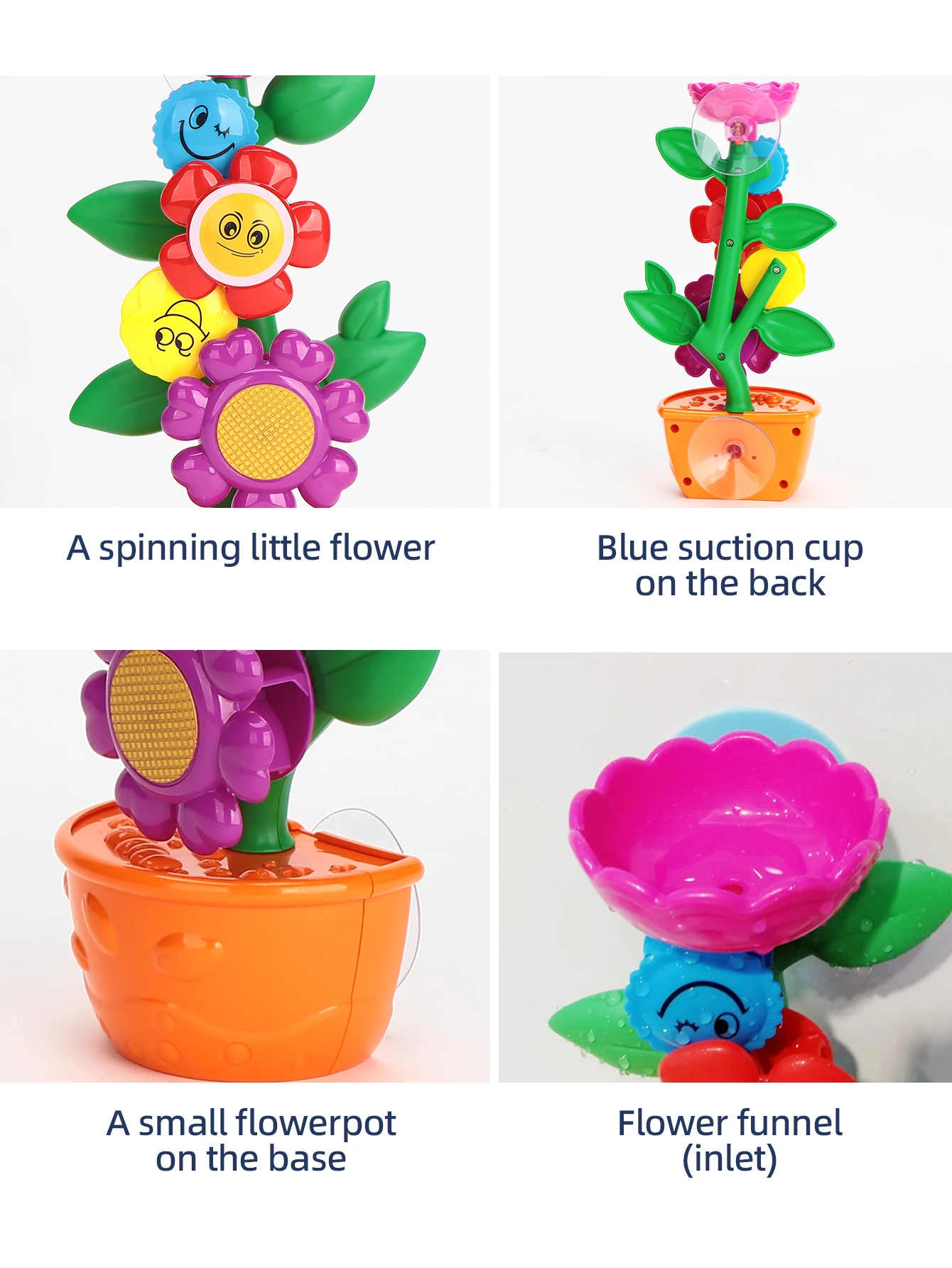 Bathroom Toys Series Little bees can store water leaks with a shower The flowers will turn 4