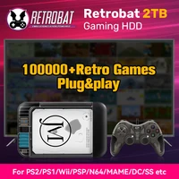 JMachen Hyper Base RB 2TB Gaming HDD Retrobat OS Retro Game Console with 100000+ Retro Games for PS2/PS1/Wii/PSP/N64/MAME/DC/SS 1