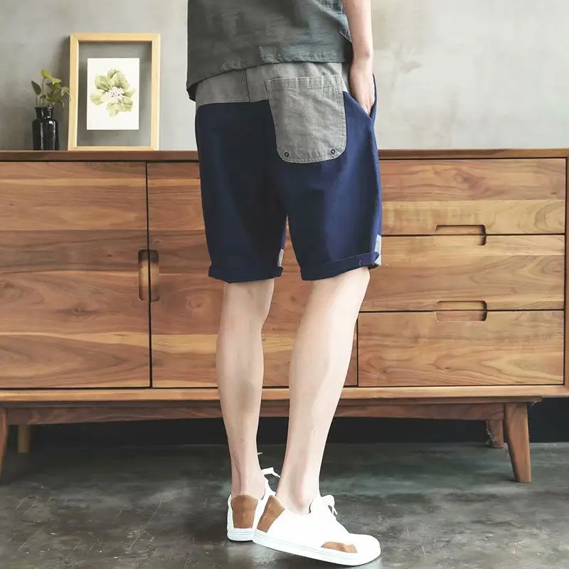 thumbnail image 1 of Pantalones cortos cargo para hombre, informales, pesados, cómodos, para correr, bermudas para hombre, con bolsillo frontal, cintura elástica, pantalones cortos de algodón Y2k, 1 of 5