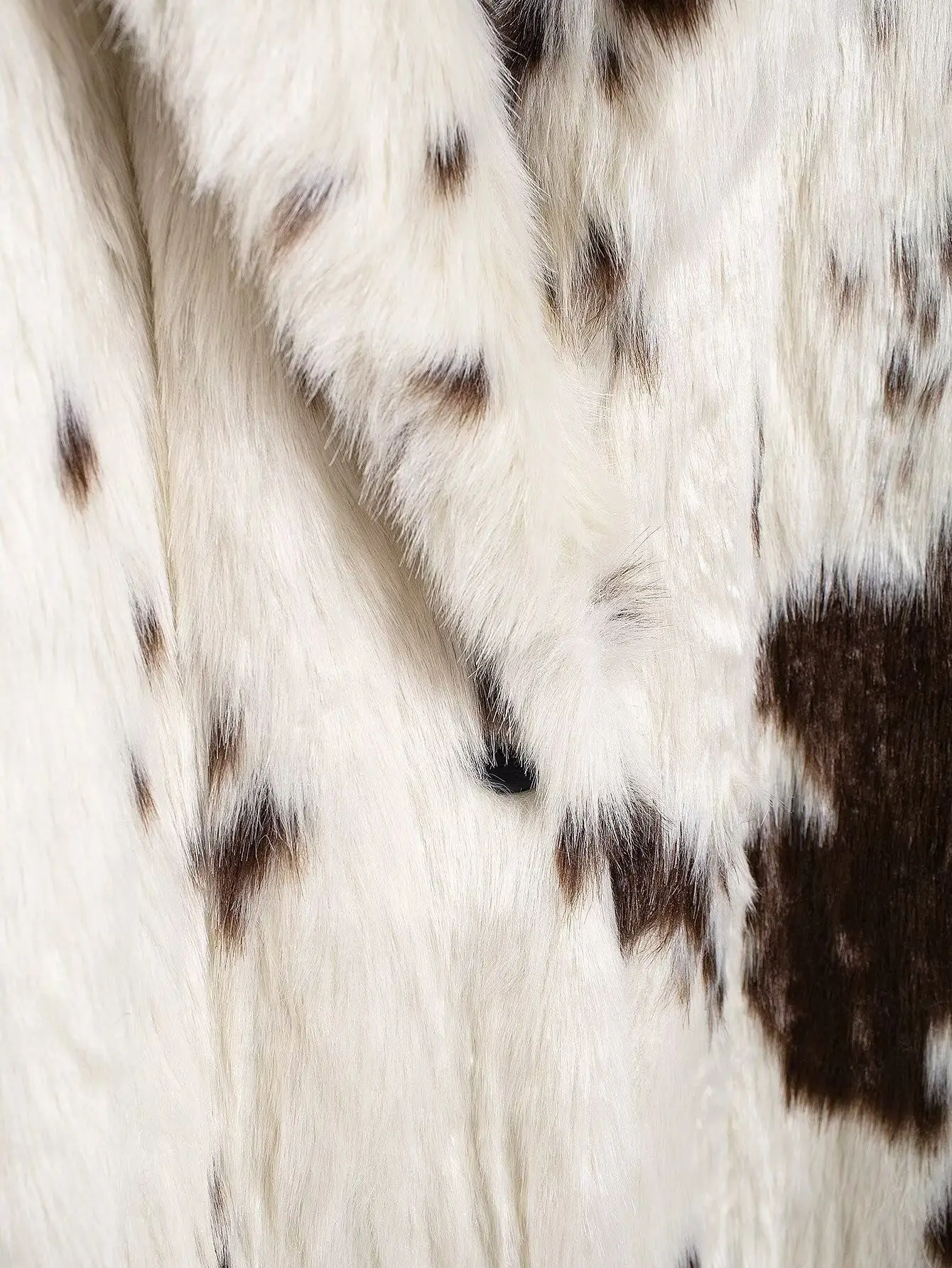 New Designer Autumn Winter Thick Fox Fur Coat Plus Long Warm Faux Fur Jacket Milk Dot Printed Luxe Femme Plush Overcoat