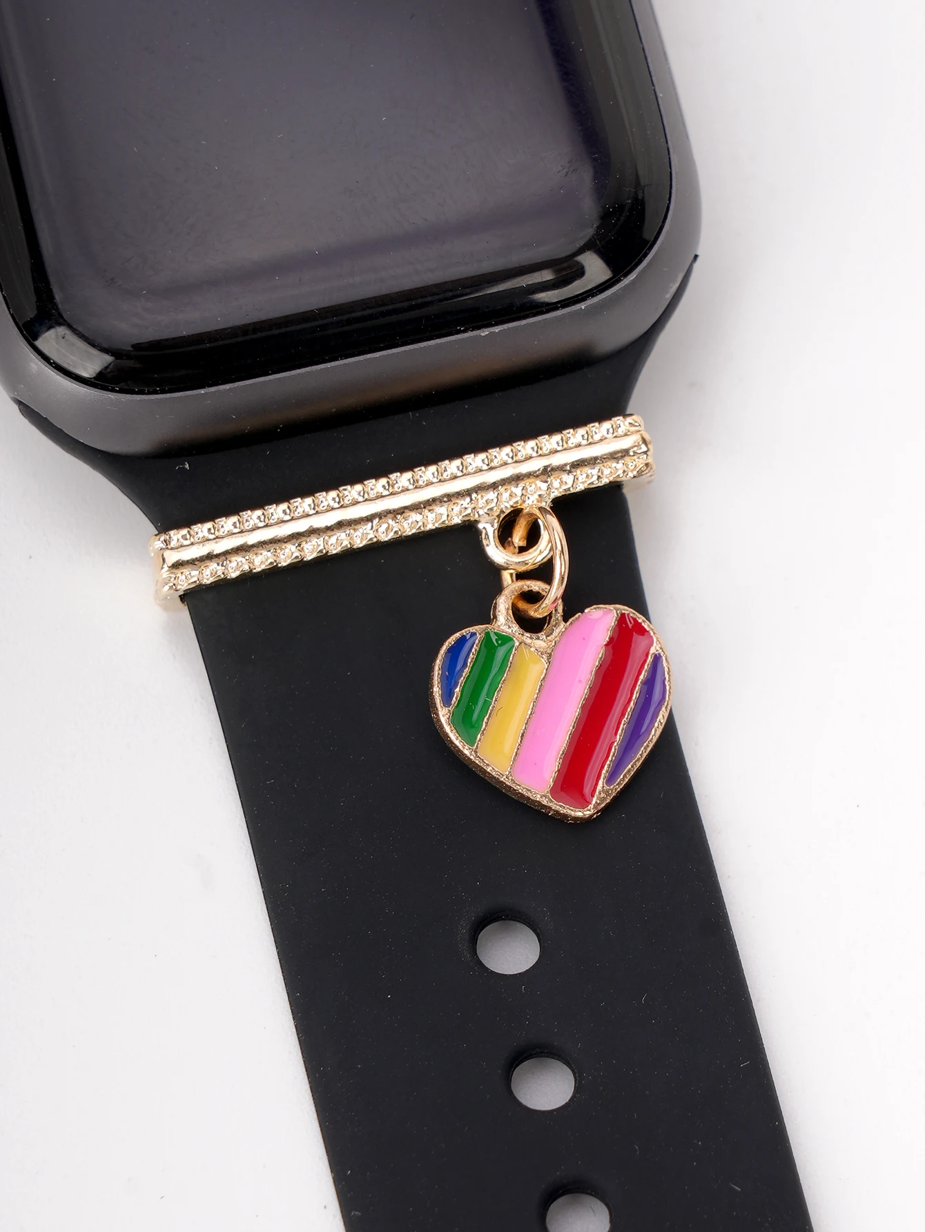 

Браслет для часов с радужным сердцем, декоративное кольцо для Apple Watch, силиконовый ремешок, Декоративные ювелирные аксессуары