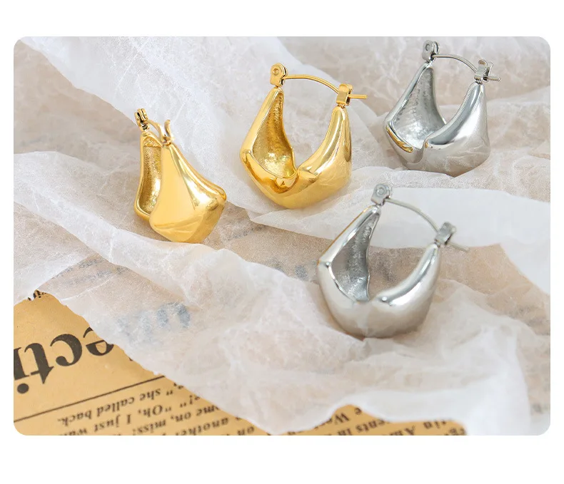 Mode Edelstahl Frauen für Ohrringe böhmische Geometrie Piercing für Ohren Gold Farbe Schmuck Paar Geschenk Großhandel – Detail 9