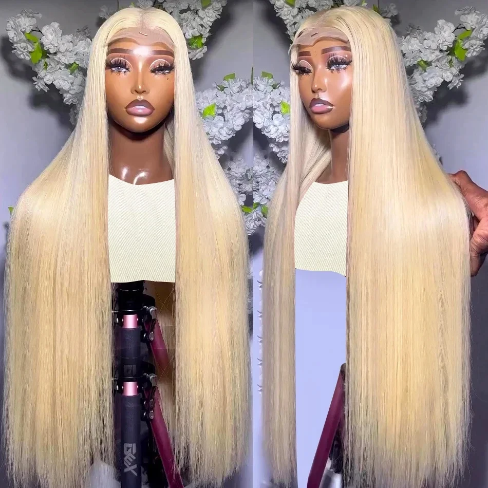

Blonde Bone Straight 613 Blonde 13X4 Lace Front Human Hair Wigs Brazilian Pre Plucked 13x6 HD Transparent Lace Frontal Wig
