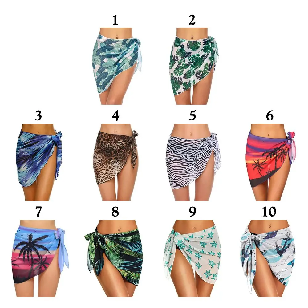 Polyester Womens Beach Sarong Wrap Skirt Coverup