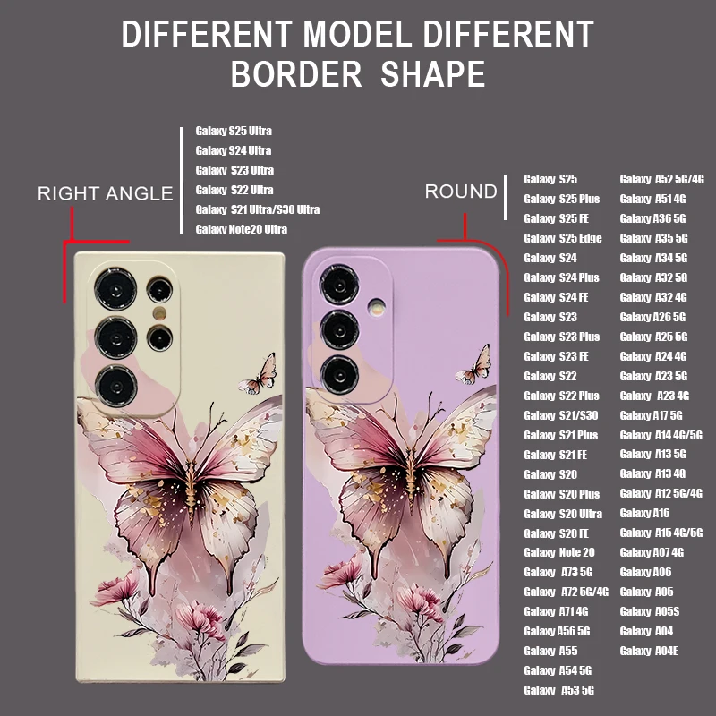 Pink Butterfly Print Soft TPU Phone Case