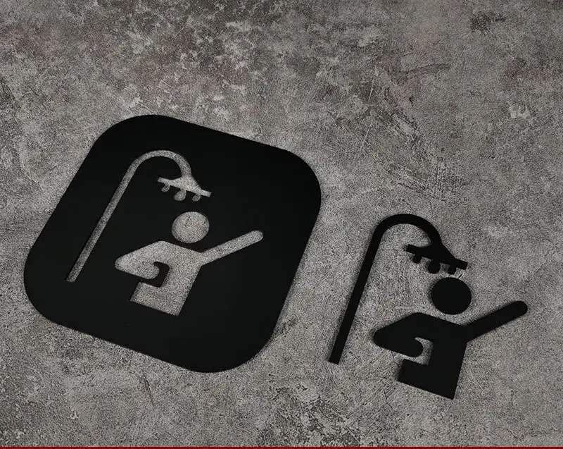 Toilet Signs Hollow Squatting Reminder Signage Doorplate Warm Reminders Indicator Plaque Plate Bathroom WC Wall Door Sticker - Image 12