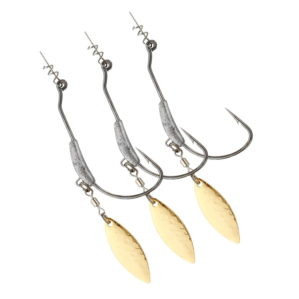 Lot de 30 leurres de pêche à paillettes avec hameçons triples