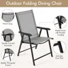 Patio Folding Chair Outdoor Chairs Set of 4 Portable Dining Chairs with Armrests, Folding Patio Chairs 4-Pack Chair Metal Frame 5