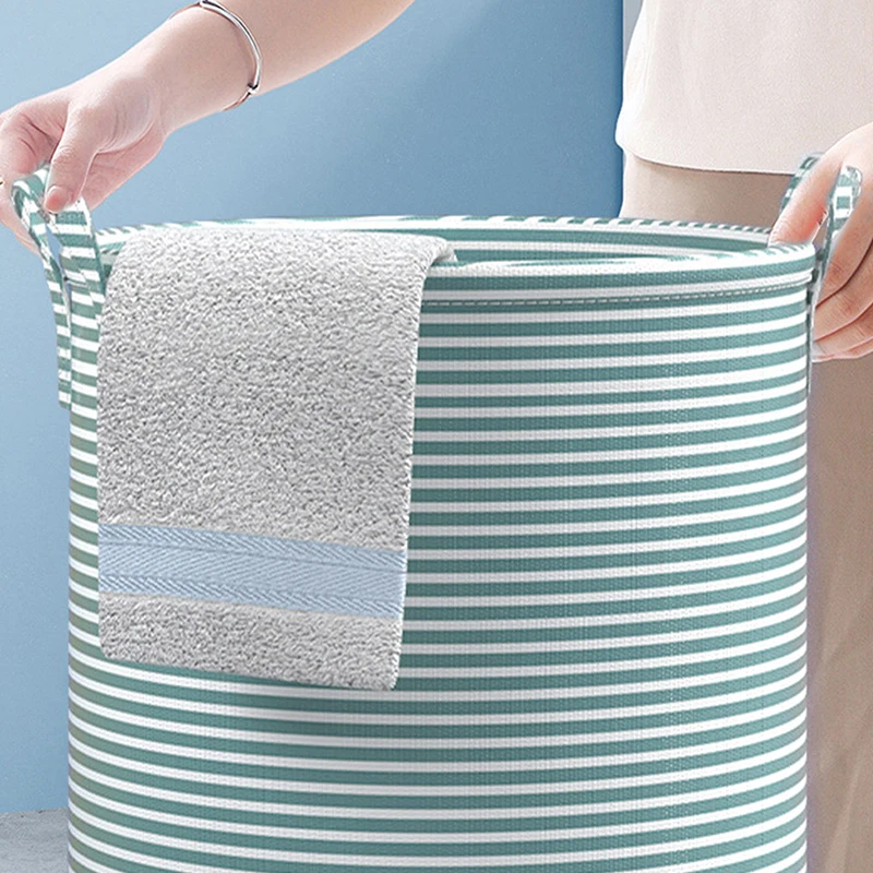 Foldable Round Dirty Clothes Laundry Basket Household Bathroom Storage Bucket Toy Clothes Storage Bag Organizer 5