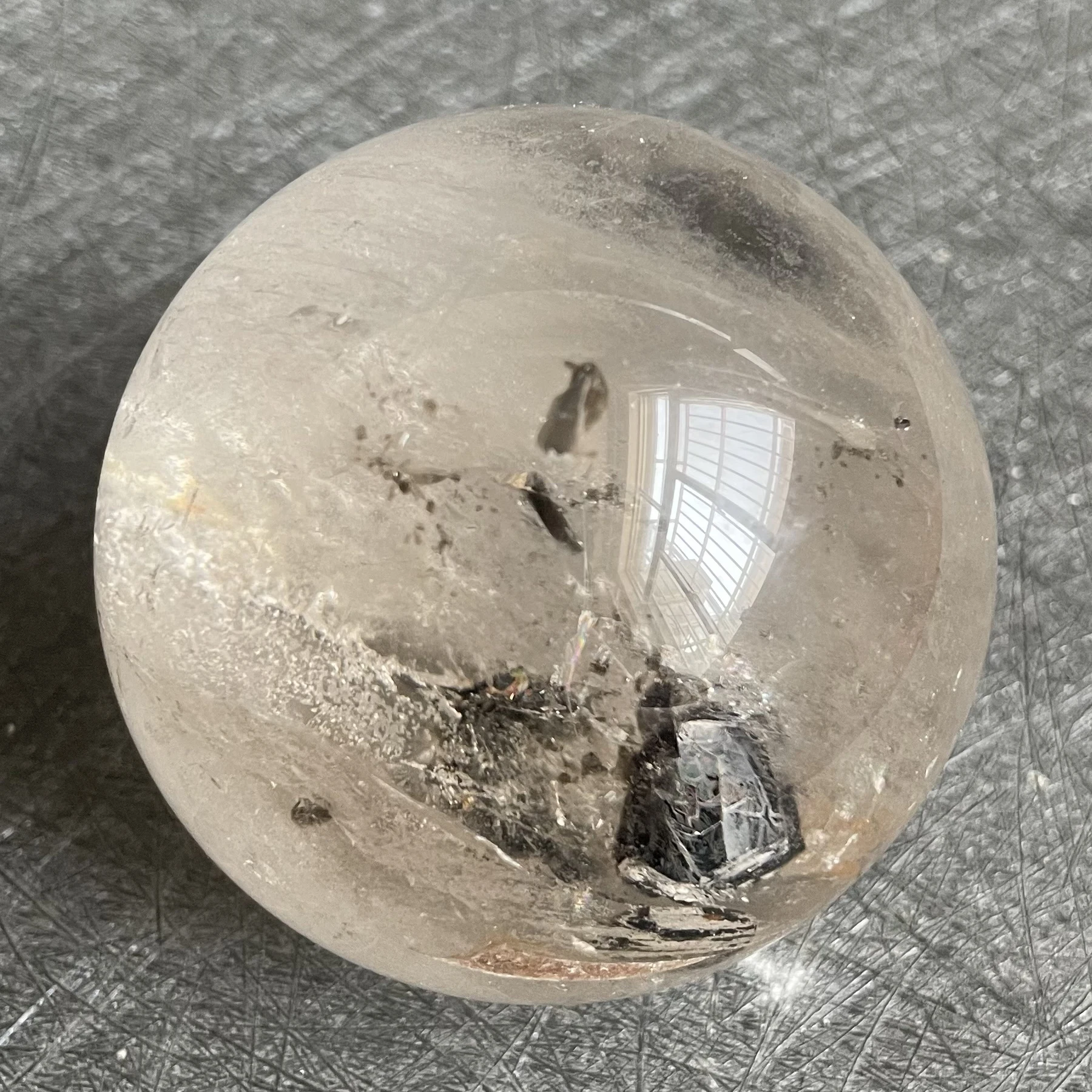 

282g Natural Crystal Ball Green Phantom Sphere Rock Decoration Rough Polished Quartz Stone Healing