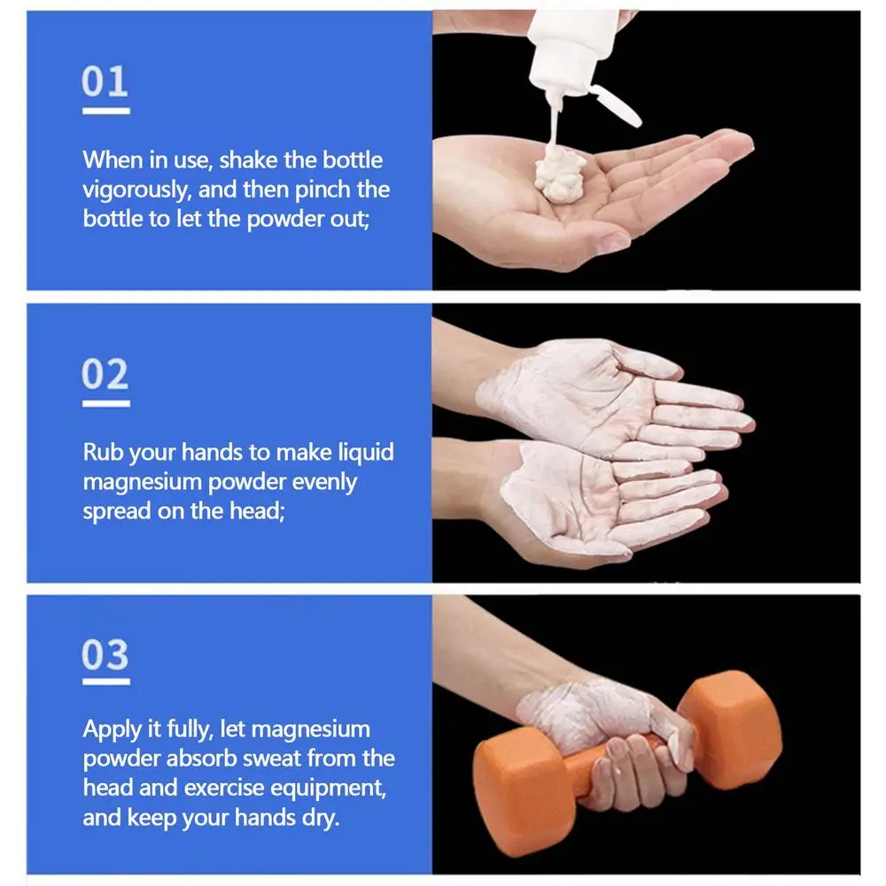 Description Picture 6 of item30/50/100ml Gymnastics Chalk Long Lasting Messfree Liquid Chalk Non-Slip Quick-Drying Portable And Sweatproof For Rock Climbing