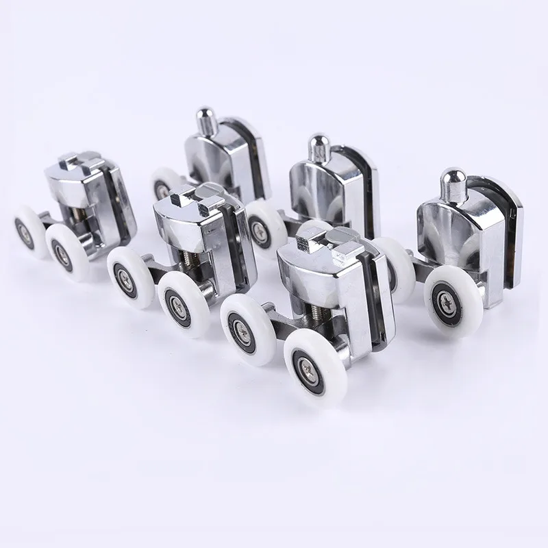 Shower Door Rollers 23mm/25mm/27mm Shower Door Rollers Zinc Alloy Double-Wheel Sliding Shower Door Roller Bearing Wheel Runners Replacement