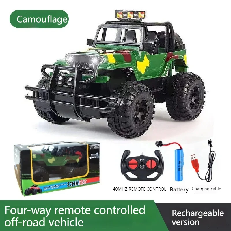 Rc Electric Remote Control Car Recharge Led Light Off-road Plastic 4wd Truck Simulation Toy Car Toy Drift Stunt Gift For Kids 3