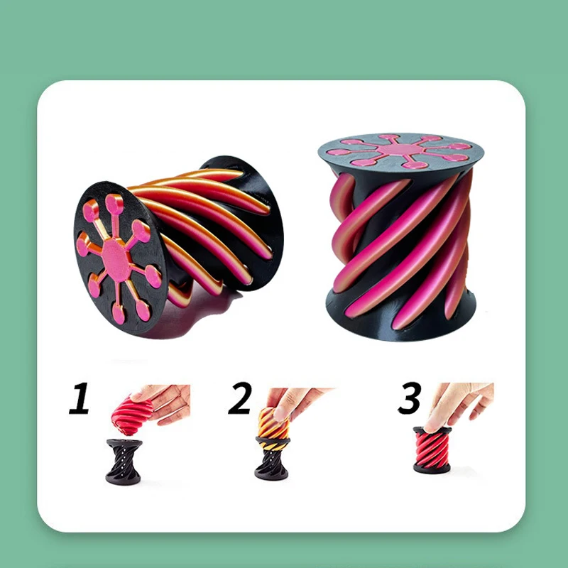 3D Printing Decompression Toys, Children's Advanced Puzzle Creativity Rotating Tree Toys Three Dimensional Conical Ornament New