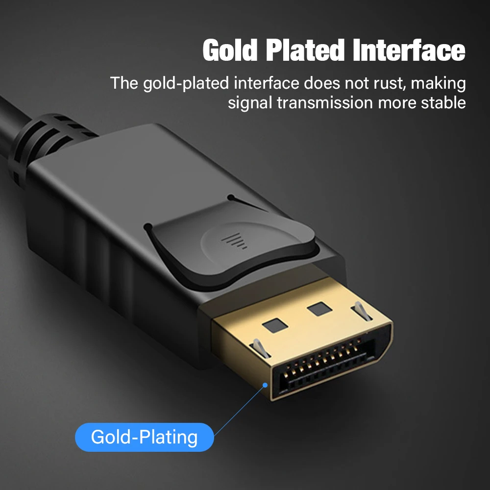 Premium 4K HD DisplayPort Cable with High-Speed 144Hz Support - Available in Multiple Lengths