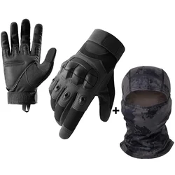 Men's Full - Finger Motorcycle Riding Gloves - Black, Touchscreen - Compatible Protective Gear - L (Black - 01 mask)