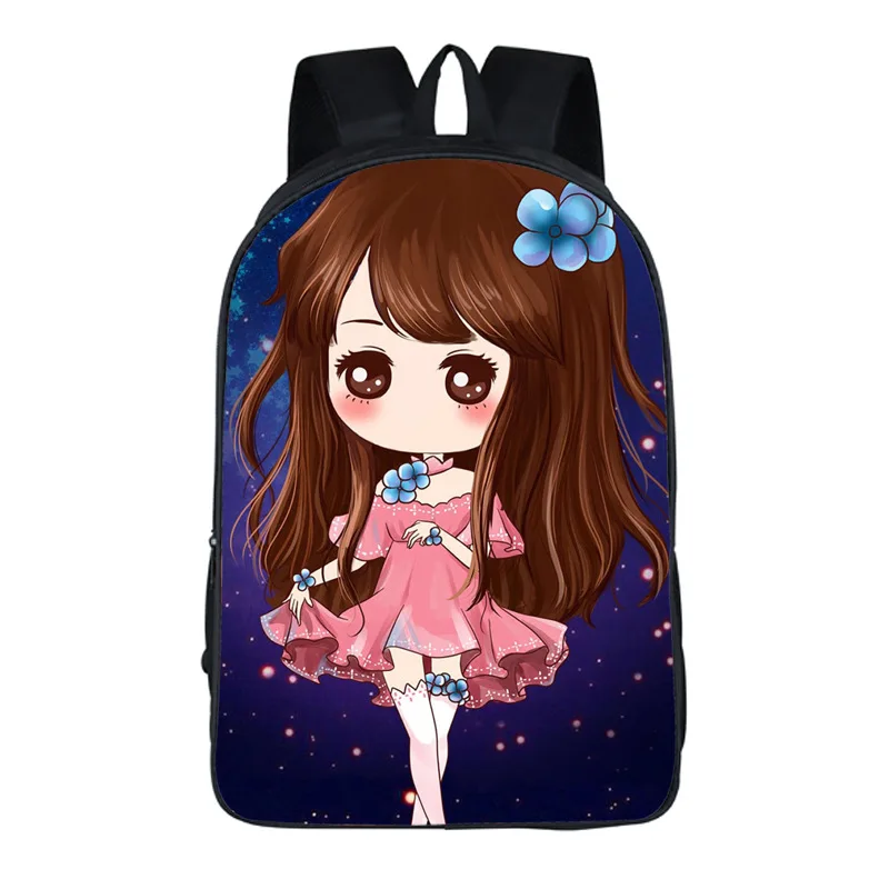 Cute Girl Cartoon Girl Student School Bag Creative Poliestere Comodo Zaino Donna Mochila Mujer Bolsos Sac Bagpack Plecak