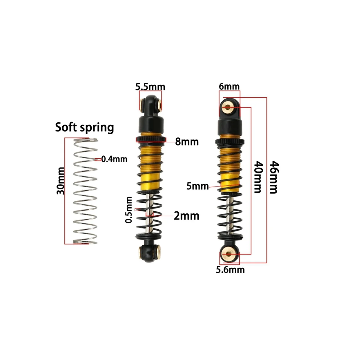 Axial SCX24 C10 JLU ۷  1/24 RC ũѷ ڵ ׷̵ ǰ ݼ  , 40mm, 2 