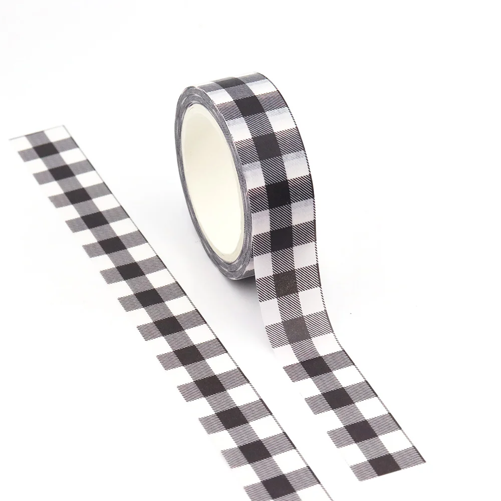 Stickers Black White Washi Tape  Washi Masking Tape Black White - 10m X  15mm Solid - Aliexpress
