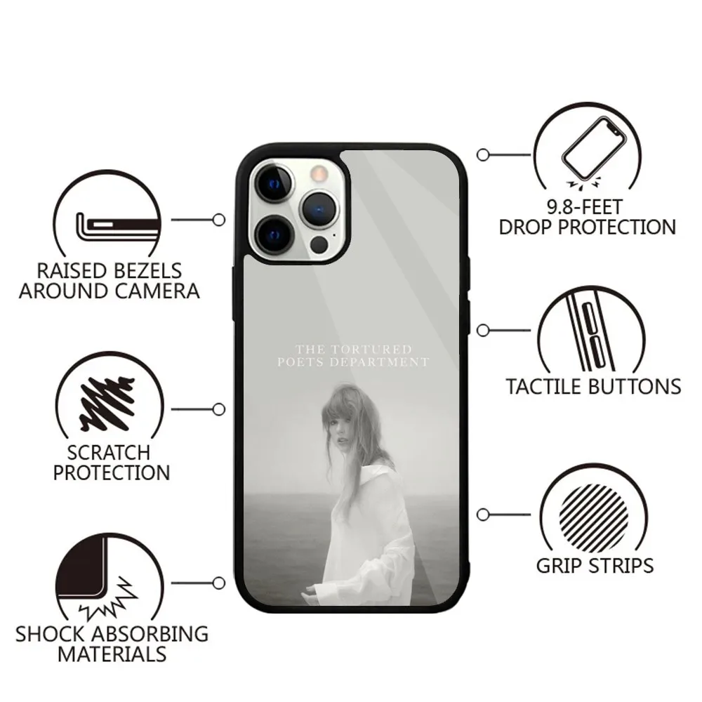 thumbnail image 1 of Funda para teléfono T-TaylorS TTPD S-SwiftS para iPhone 16, 15, 14, 13, 12, 11, Plus, Pro, Max, Mini con carga inalámbrica magnética Magsafe, 1 of 5