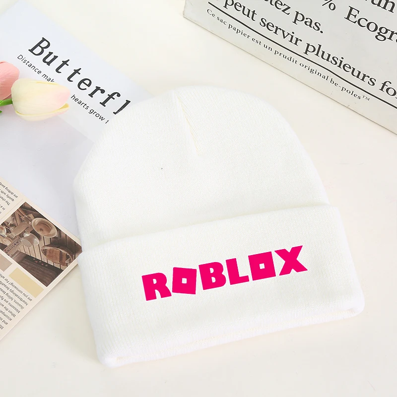 Kids Knitted Hats Roblox Baby Boys Girls Knitted Hat Letter A-Z Winter Soft Warm Cartoon Children Caps Hats Beanie Bonnet Christmas Gift