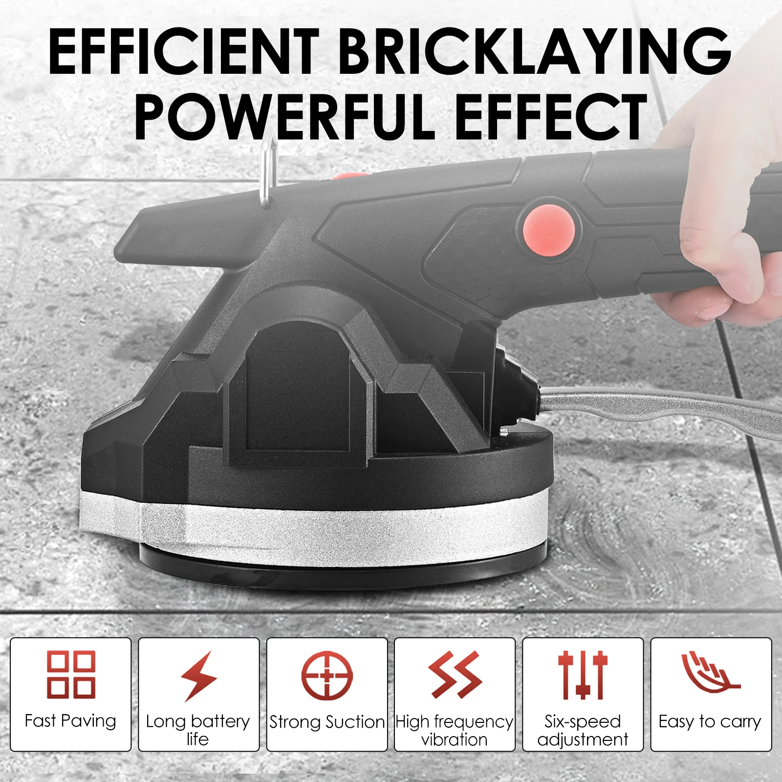 Tile laying machine Tile Tiler Hand Held Tile Tiler, Automatic Leveler Wall Tile Laying Vibration Tool Wall Floor Tiles Machine new tile cutting machine manual push knife floor tile hand held thickened professional floor cutter push knife hand tool 800mm